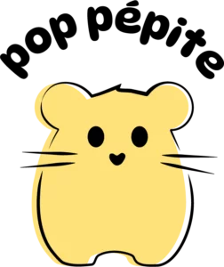 logo de la marque pop pépite avec mascotte