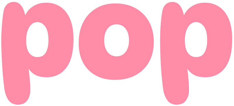 inscription stylisée "pop"