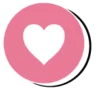 icône like coeur blanc sur fond rose