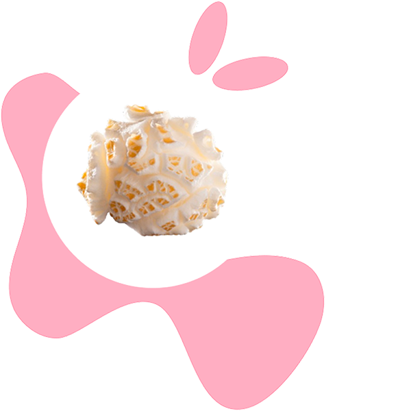 forme blob rose illustrant un popcorn nature